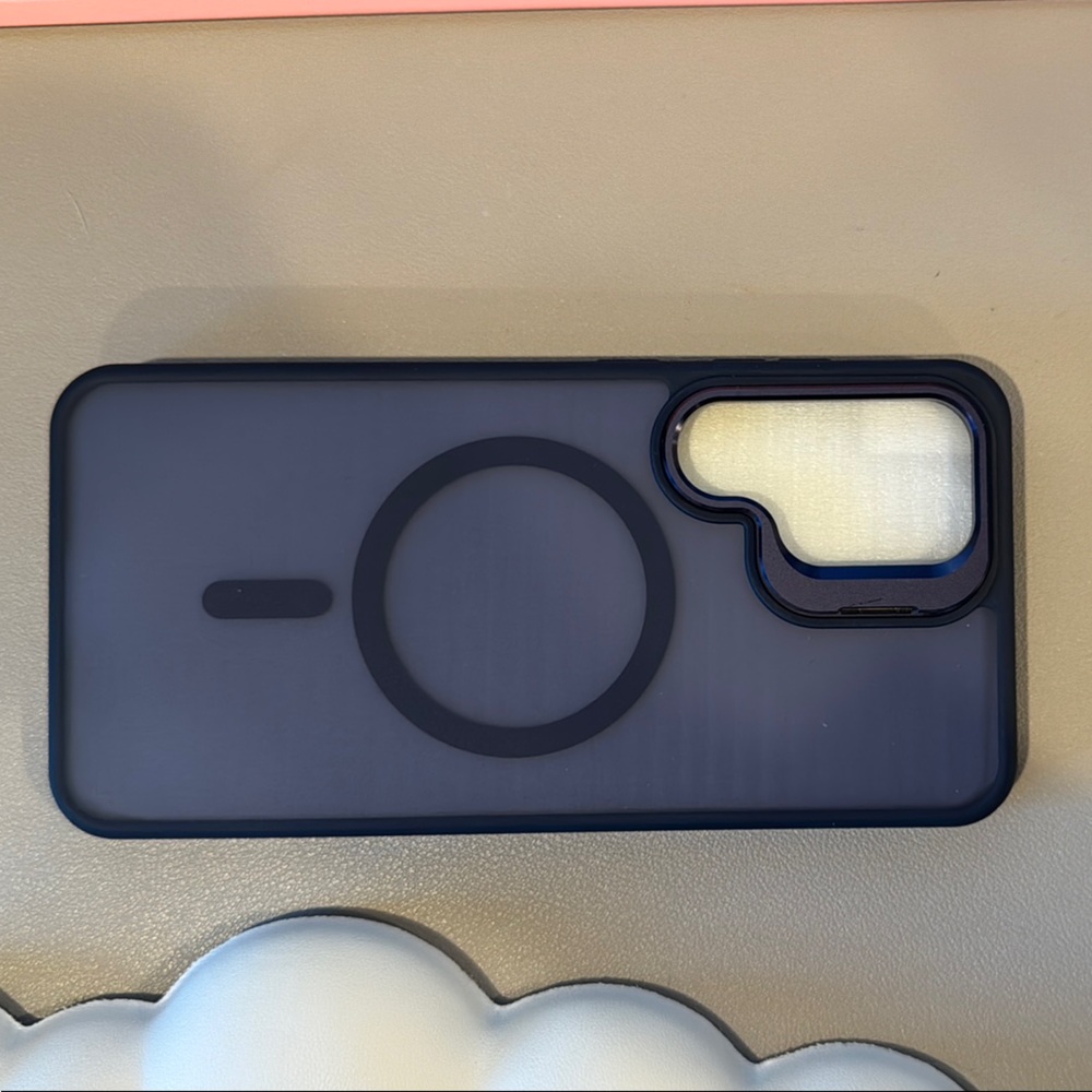 Navy Samsung Galaxy S24 FE Phone Case with MagSafe Compatibility and Kick Stand